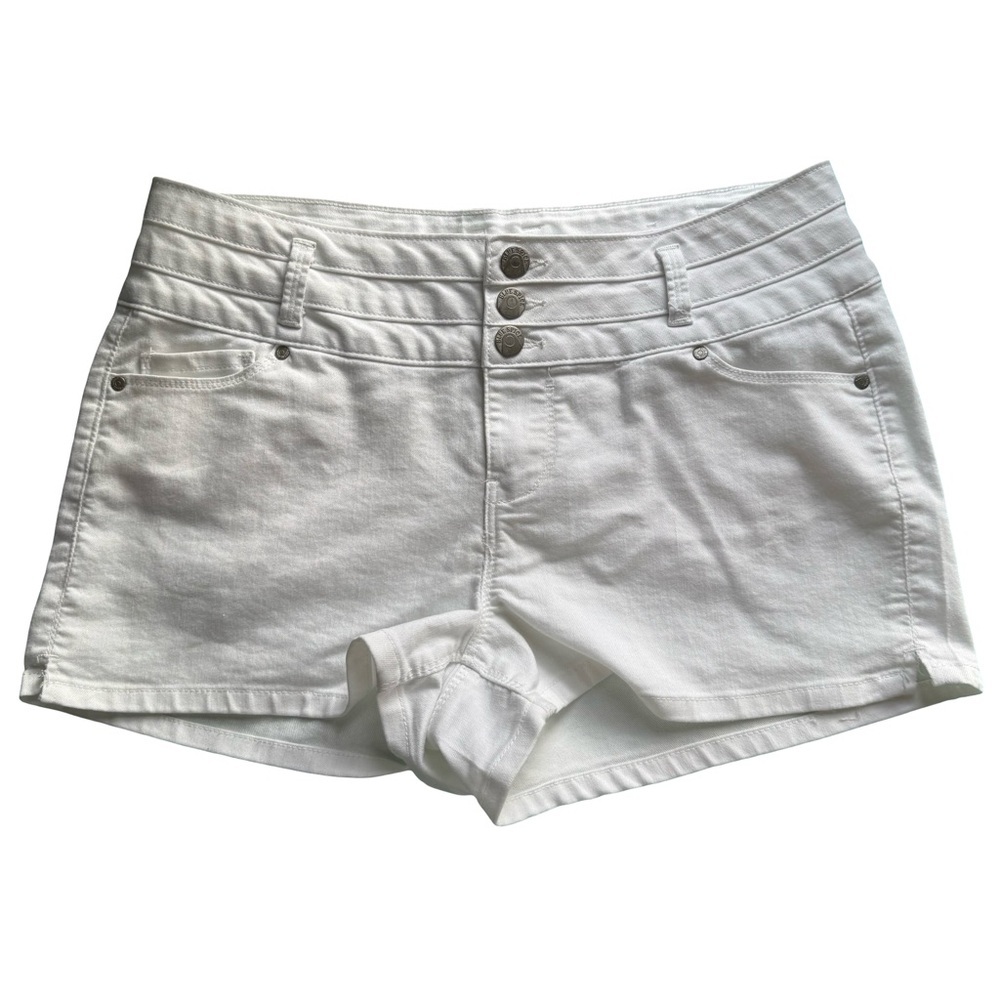 Blue Spice White Lightweight Denim Shorts Size 11 Stretch Festival Summer Beach
